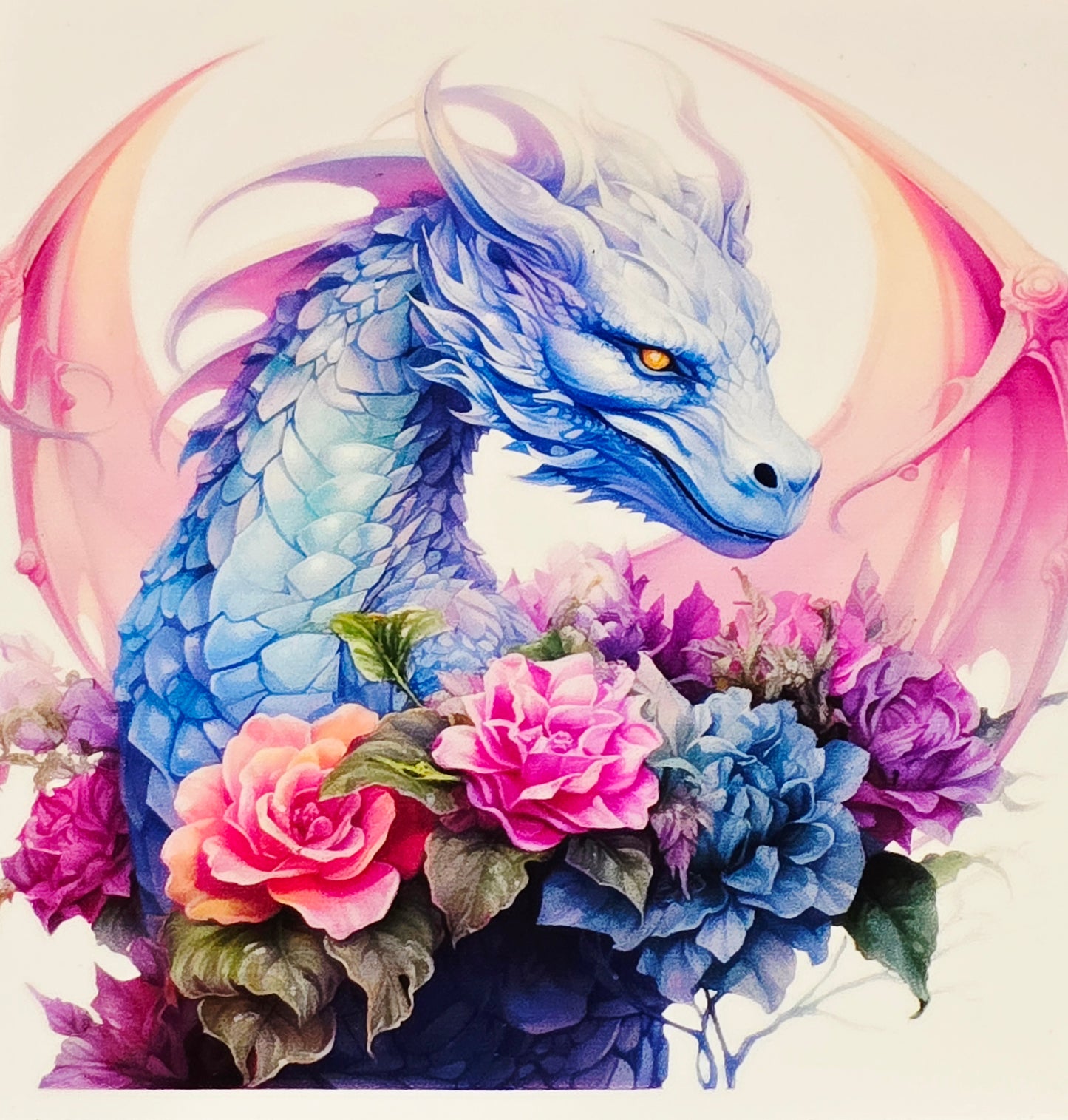 M6, L5, XL16 Rainbow & pastel dragons medium clear UV DTF