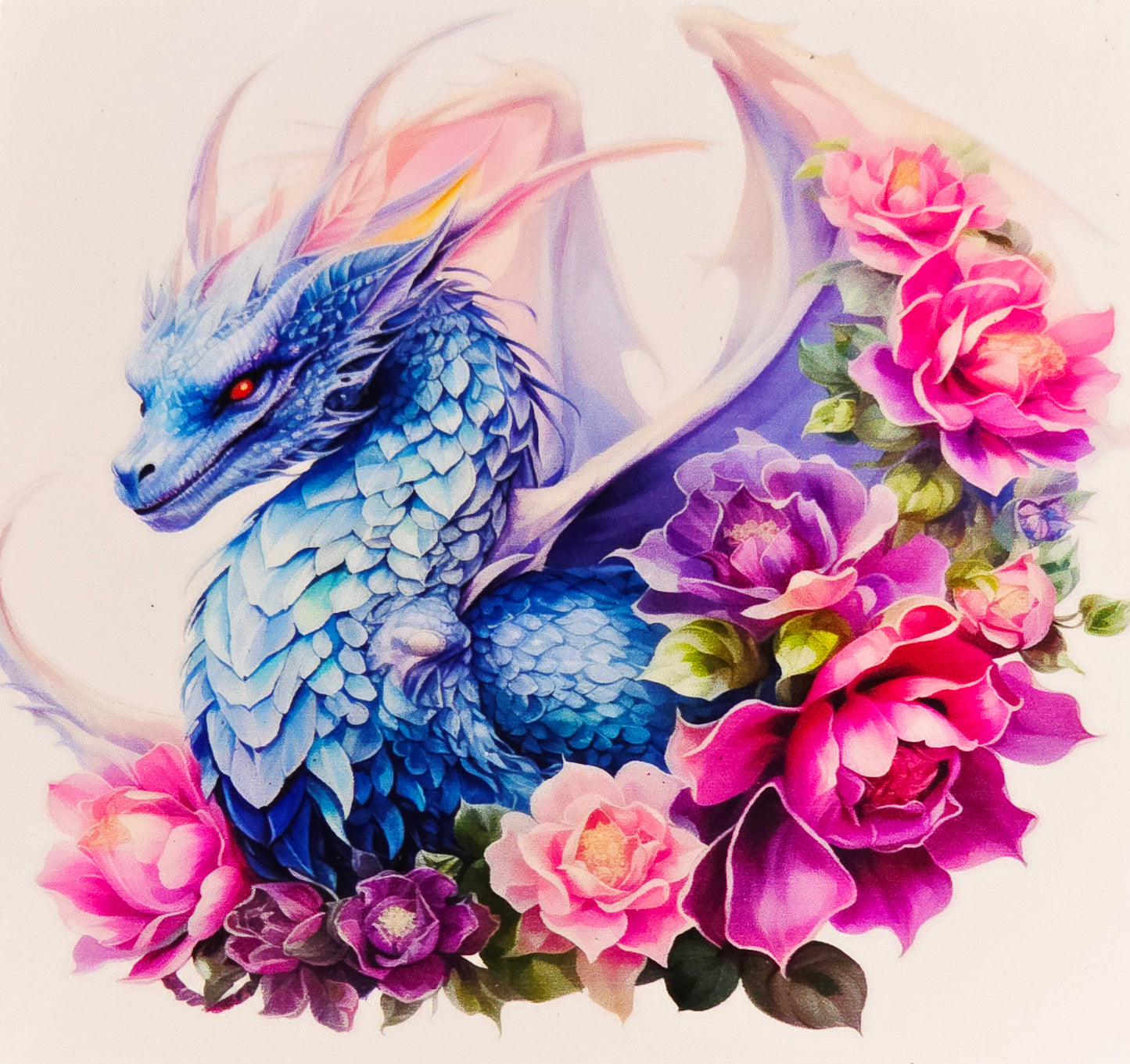 M6, L5, XL16 Rainbow & pastel dragons medium clear UV DTF