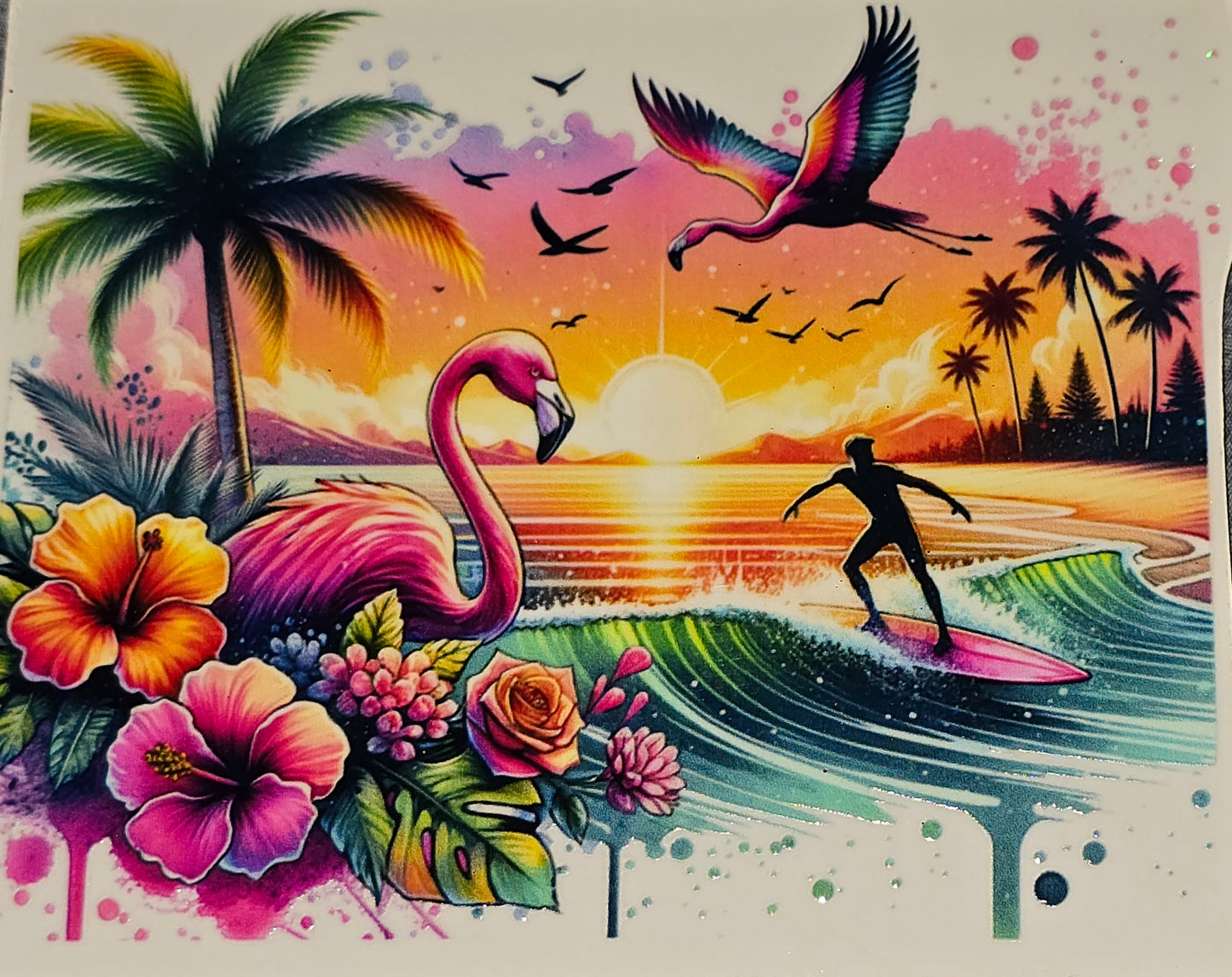 XL6 Sunset beach xl clear UV DTF