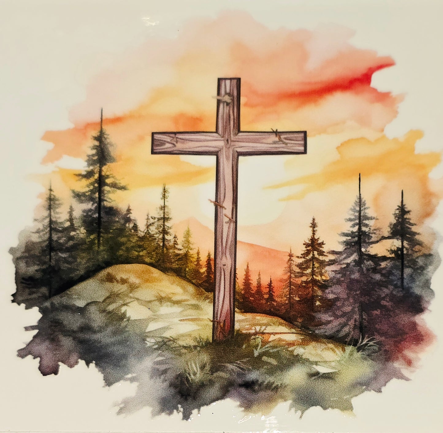 M22, XL6 Watercolor cross UVDTF decals