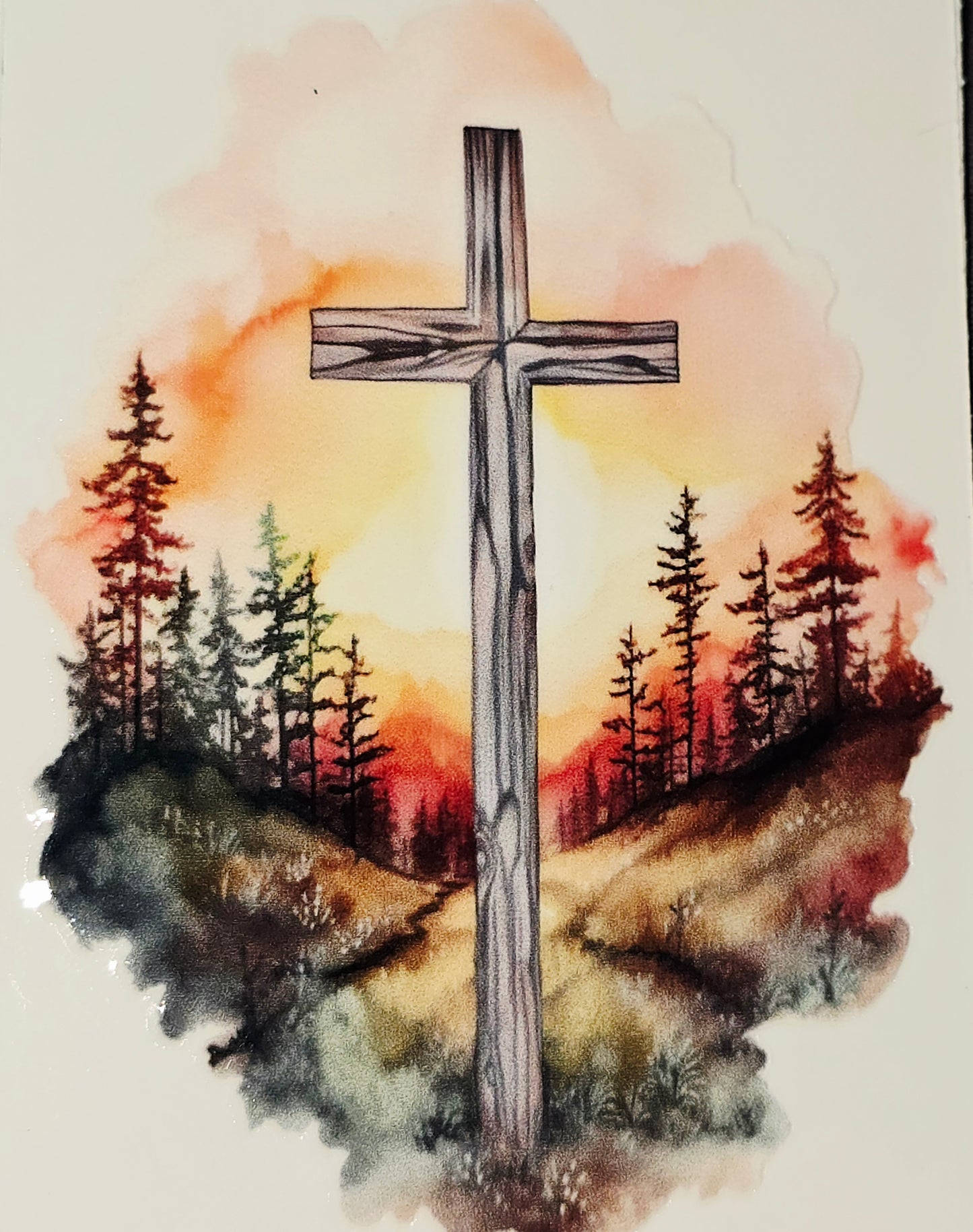 M22, XL6 Watercolor cross UVDTF decals