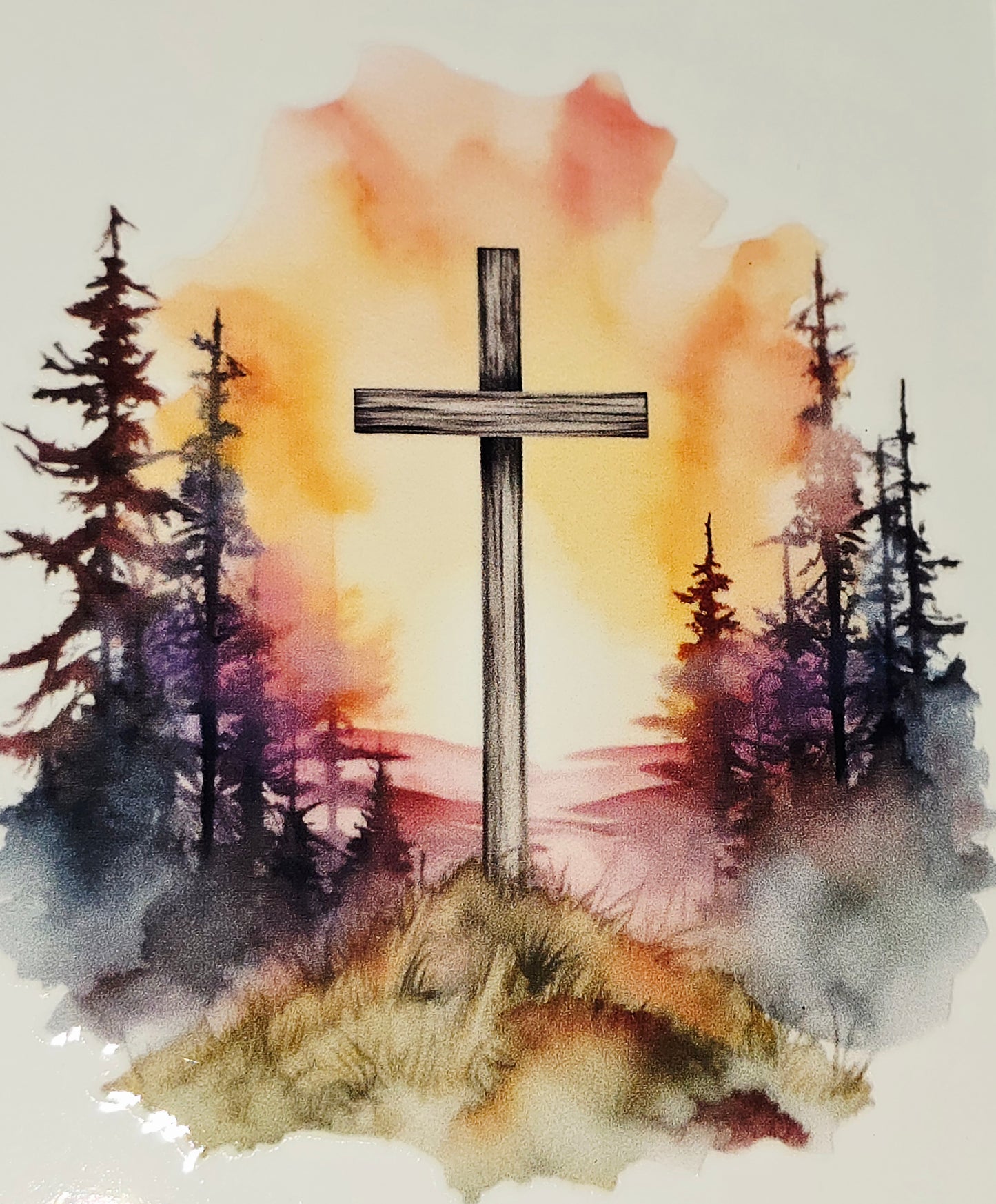 M22, XL6 Watercolor cross UVDTF decals
