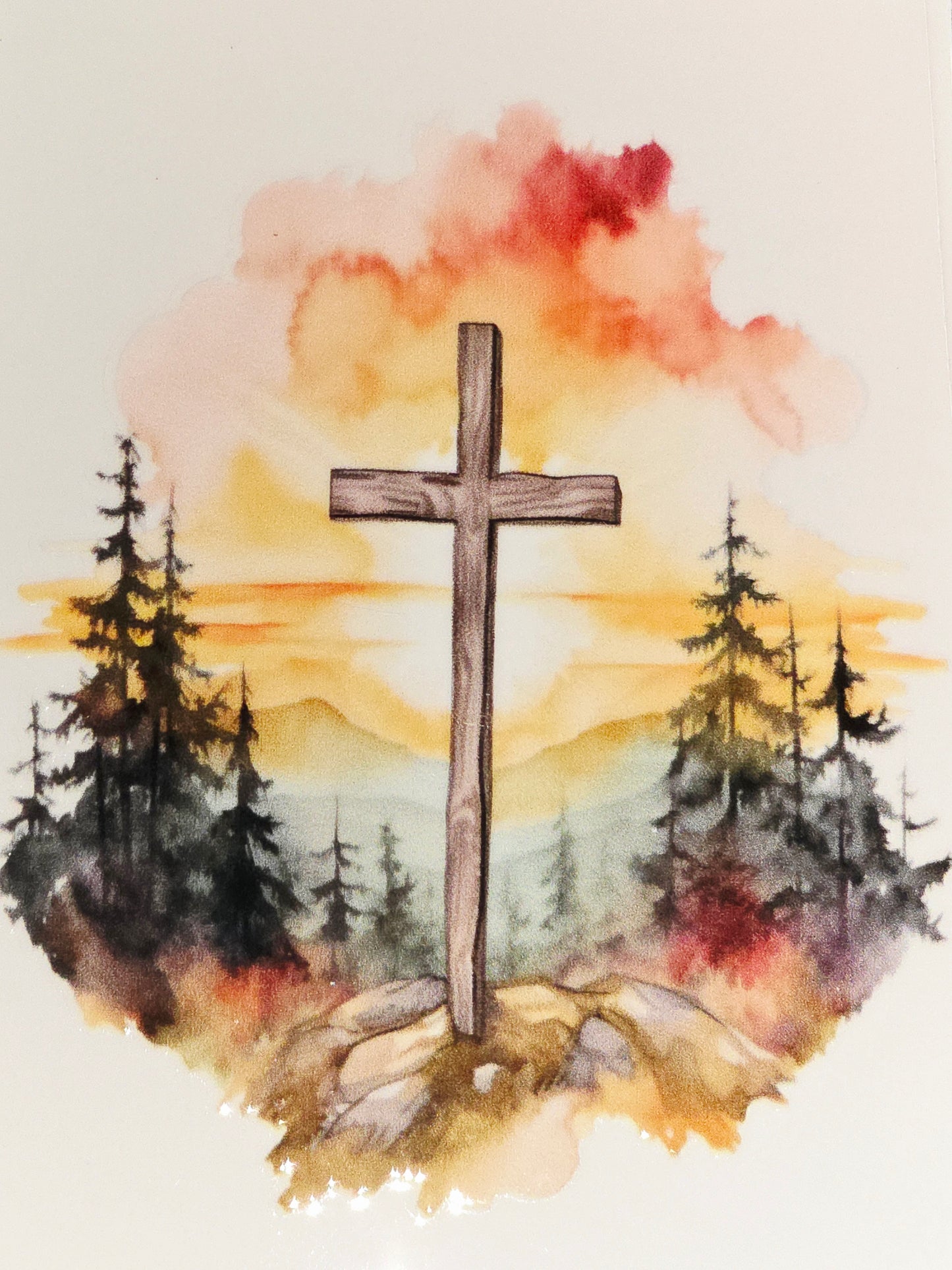 M22, XL6 Watercolor cross UVDTF decals