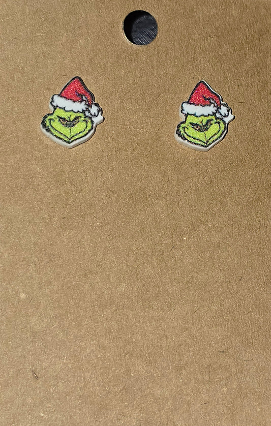 Grinch stud earrings