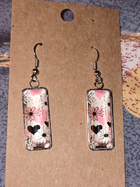 Pink floral Earrings