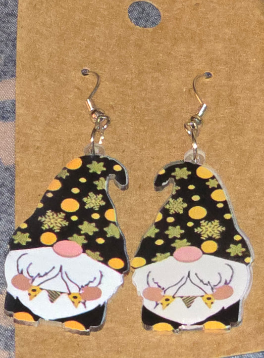 Christmas acrylic gnomie earrings