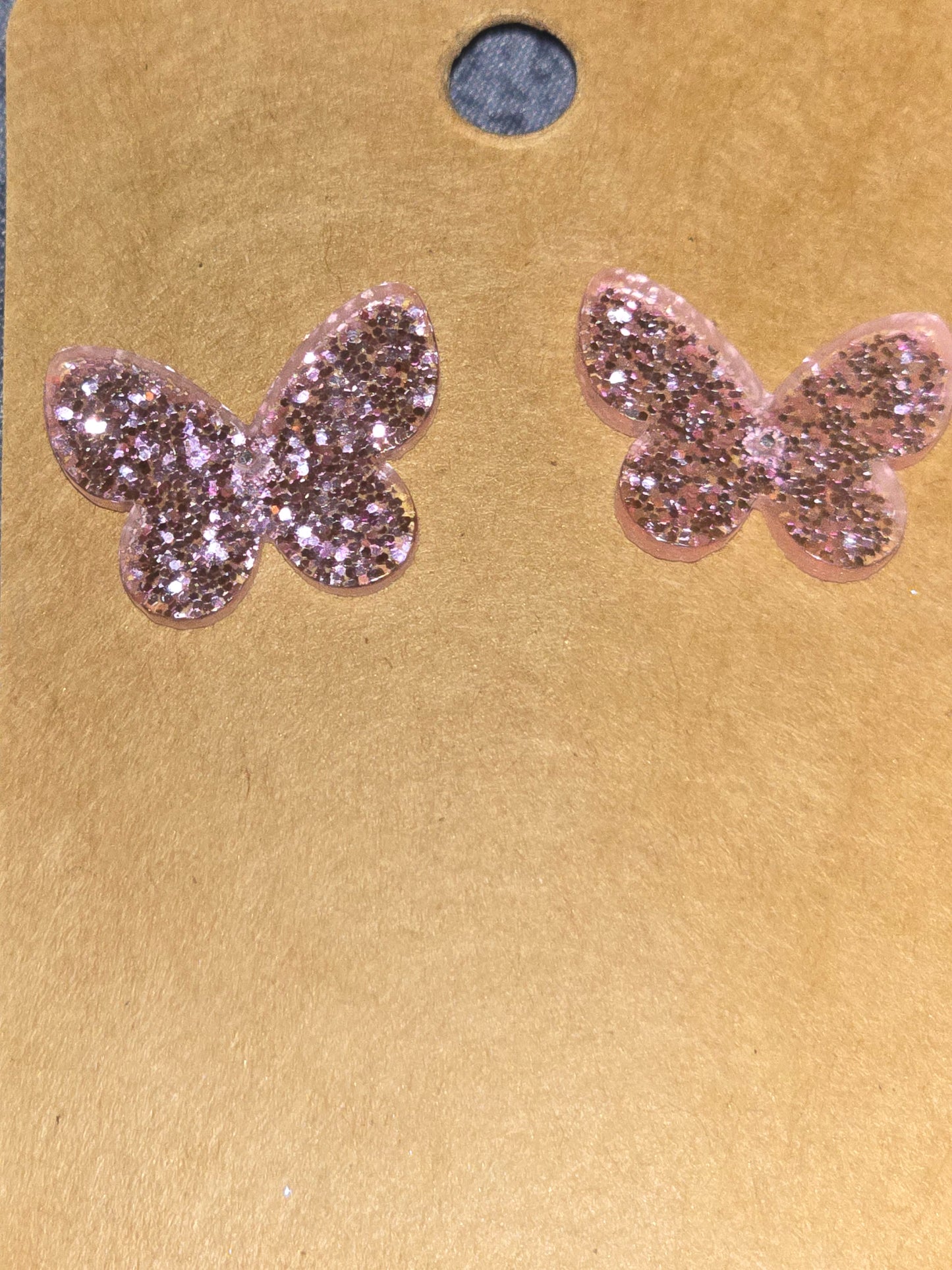 Acrylic glitter butterfly earrings