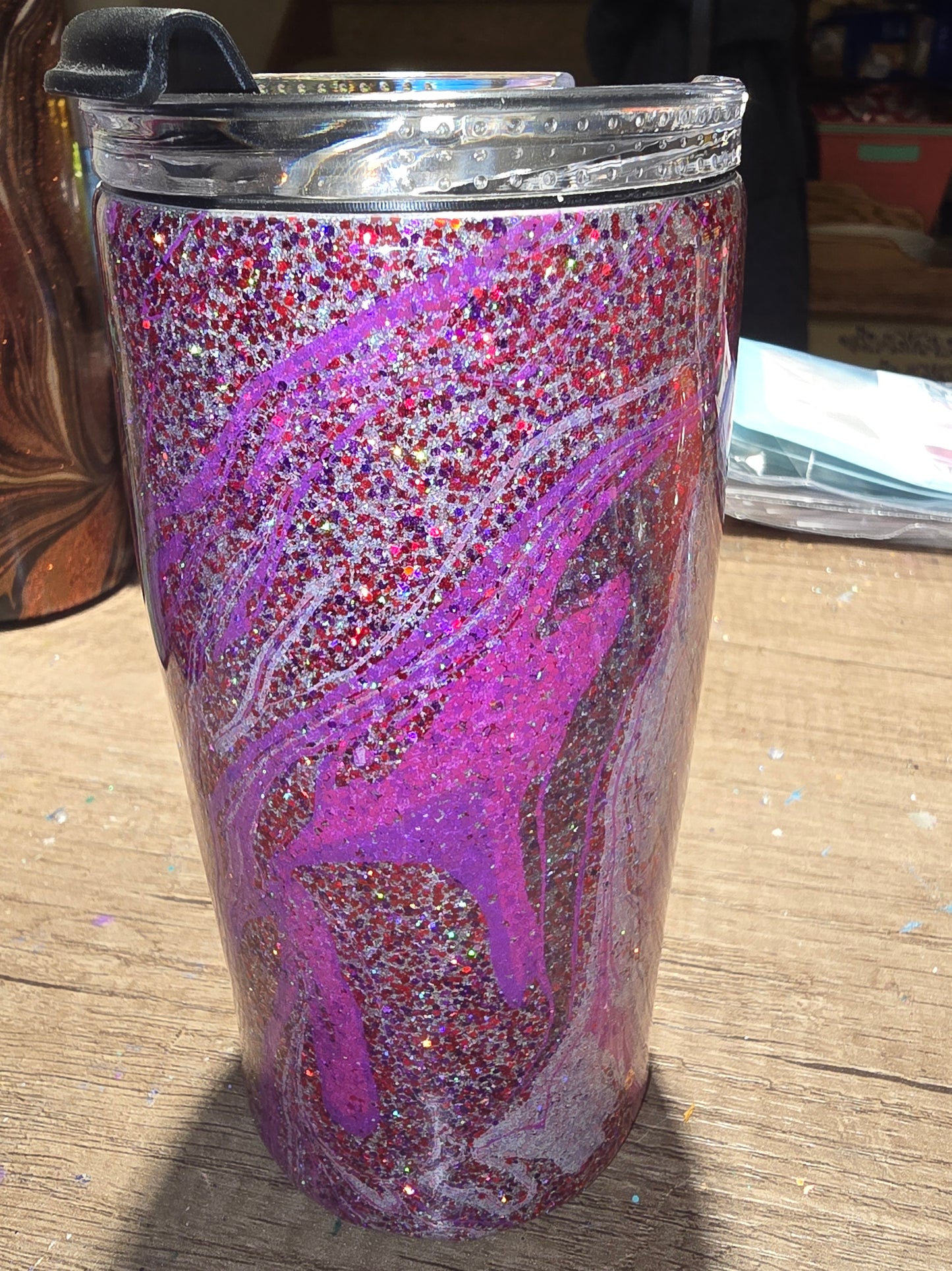 Glitter hydro dipped 4 in 1 can coozie