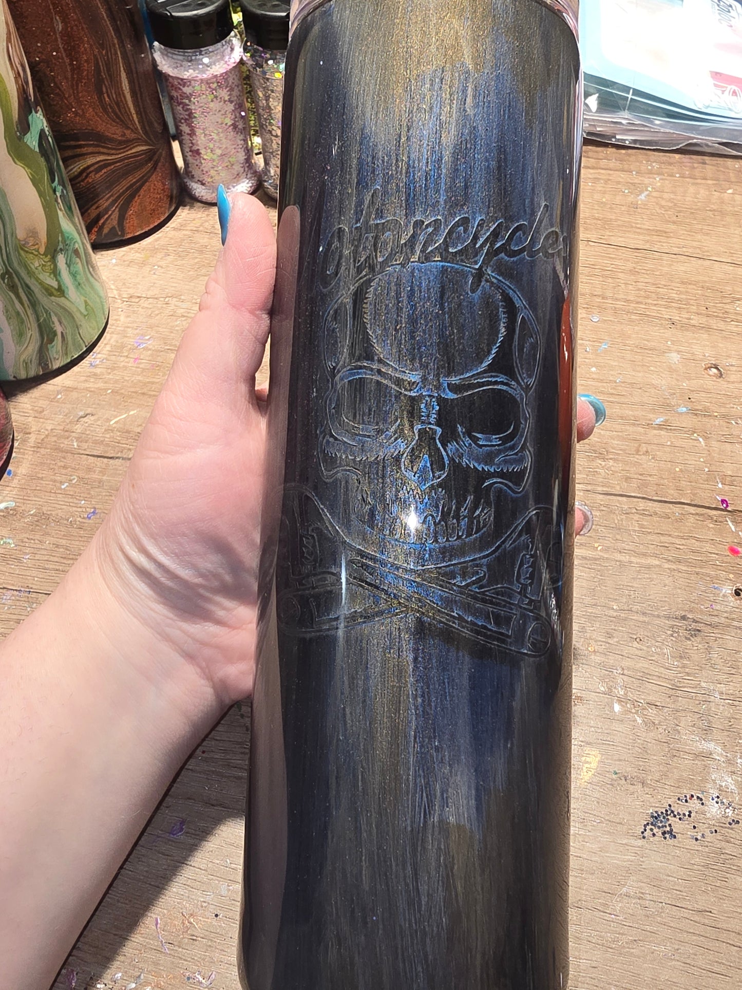 H-D distressed icing 30 oz tumbler