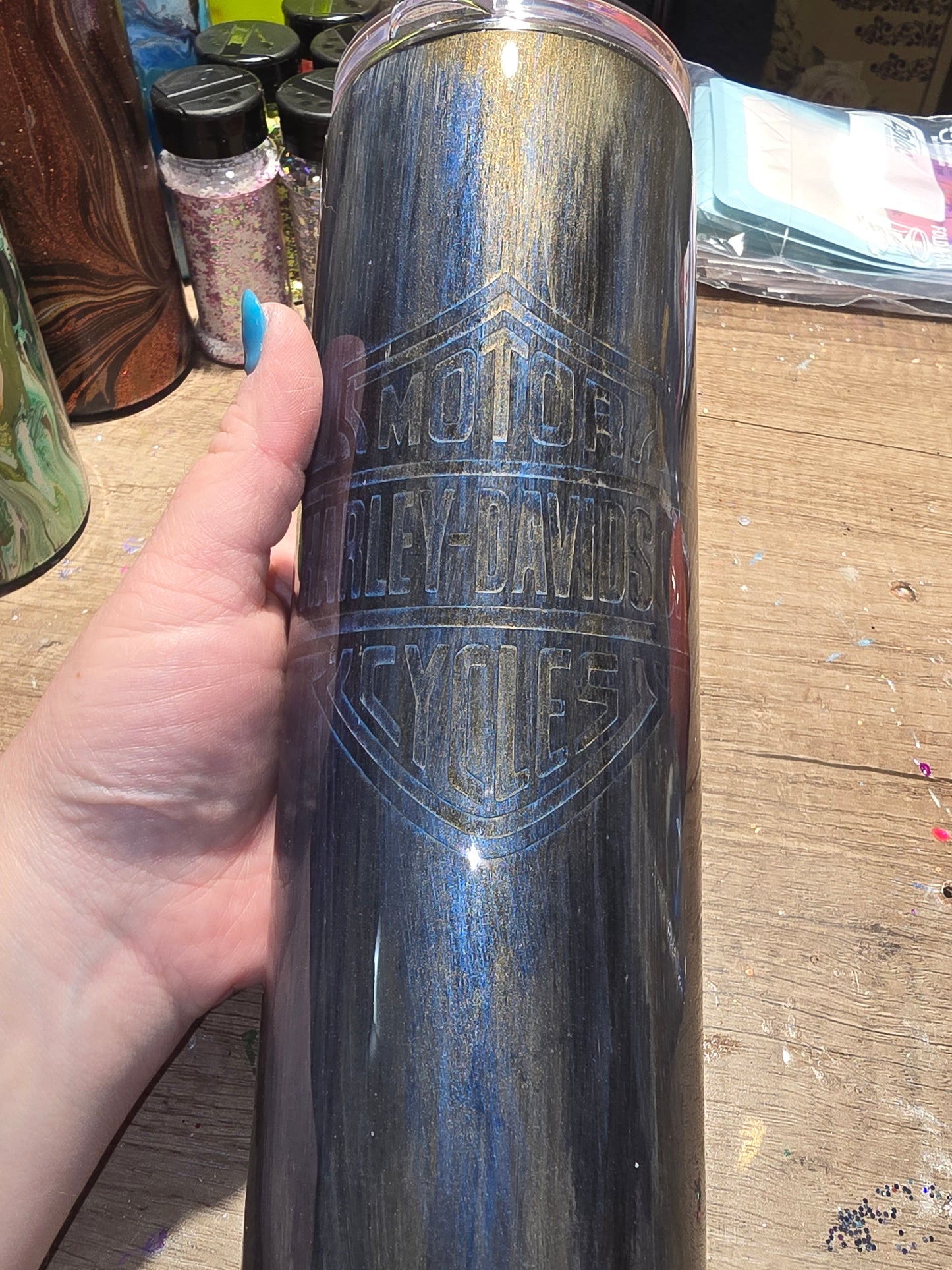 H-D distressed icing 30 oz tumbler