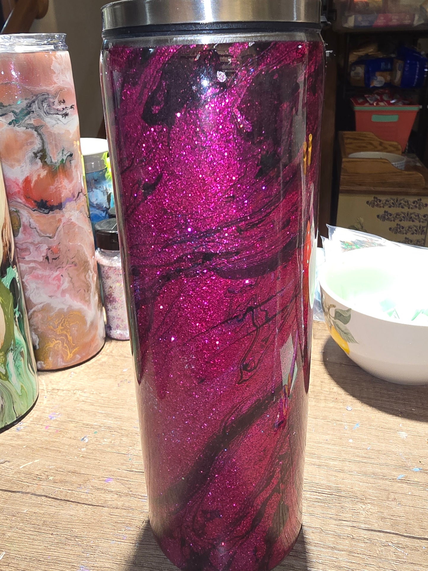 30 oz glitter hydro dipped tumbler