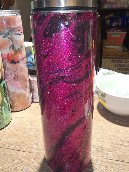 30 oz glitter hydro dipped tumbler