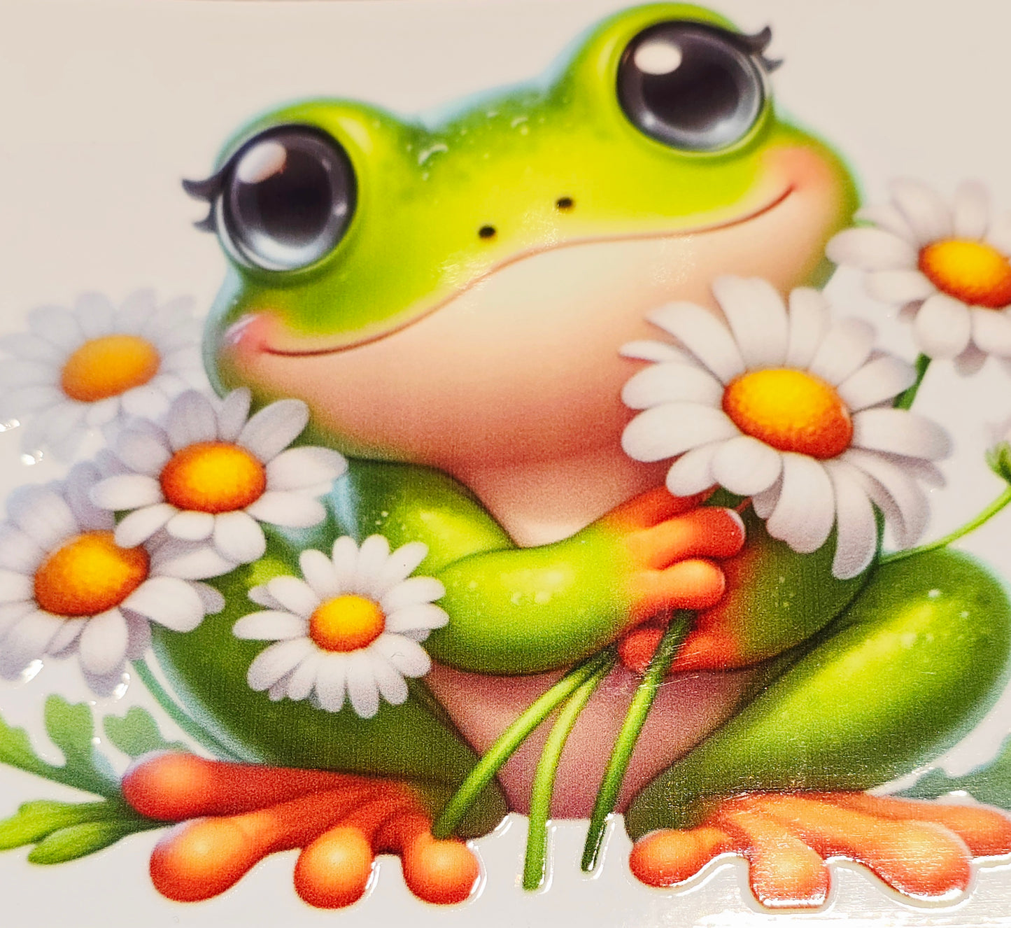 XL3 Daisies and froggies uvdtf