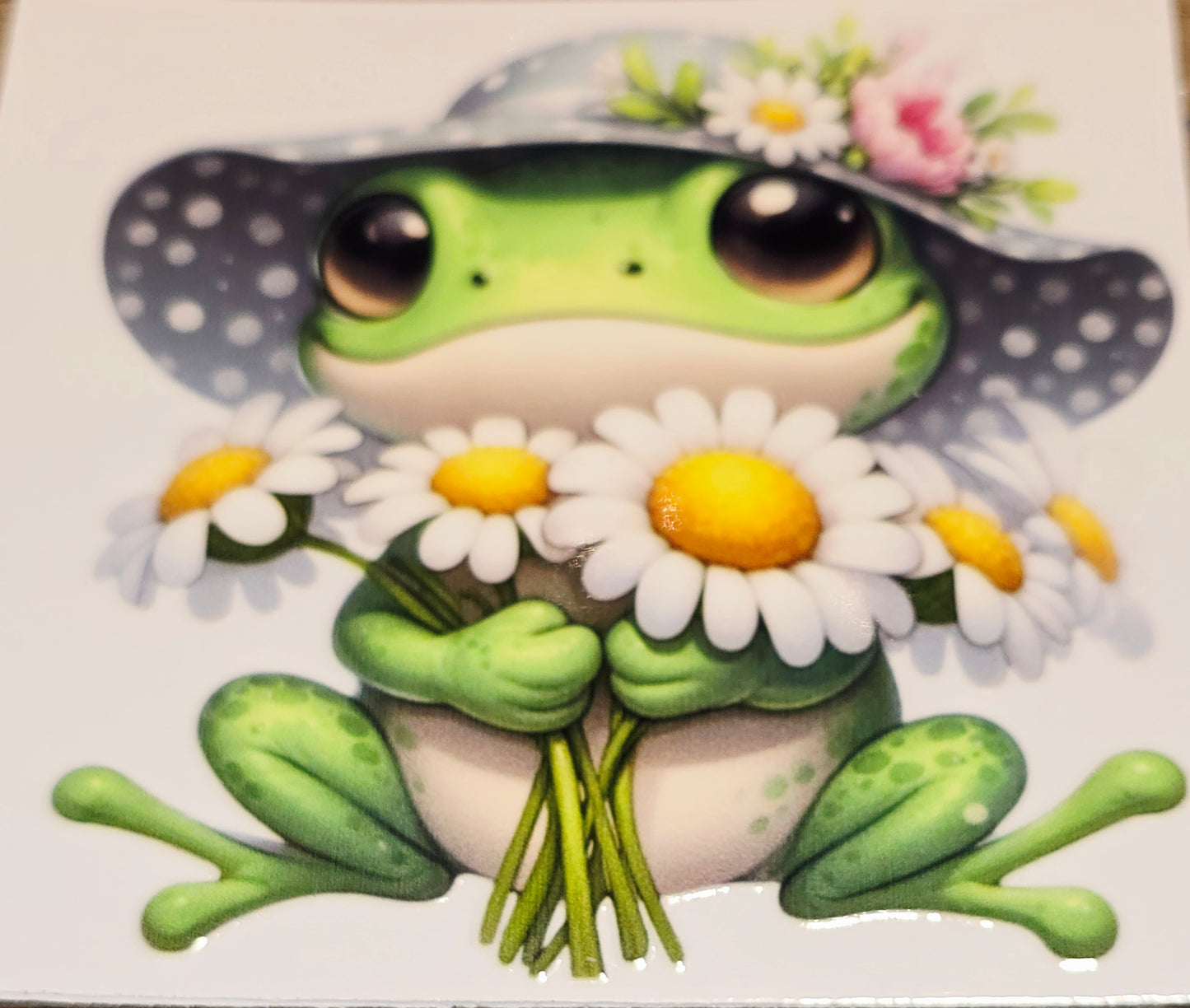 XL3 Daisies and froggies uvdtf