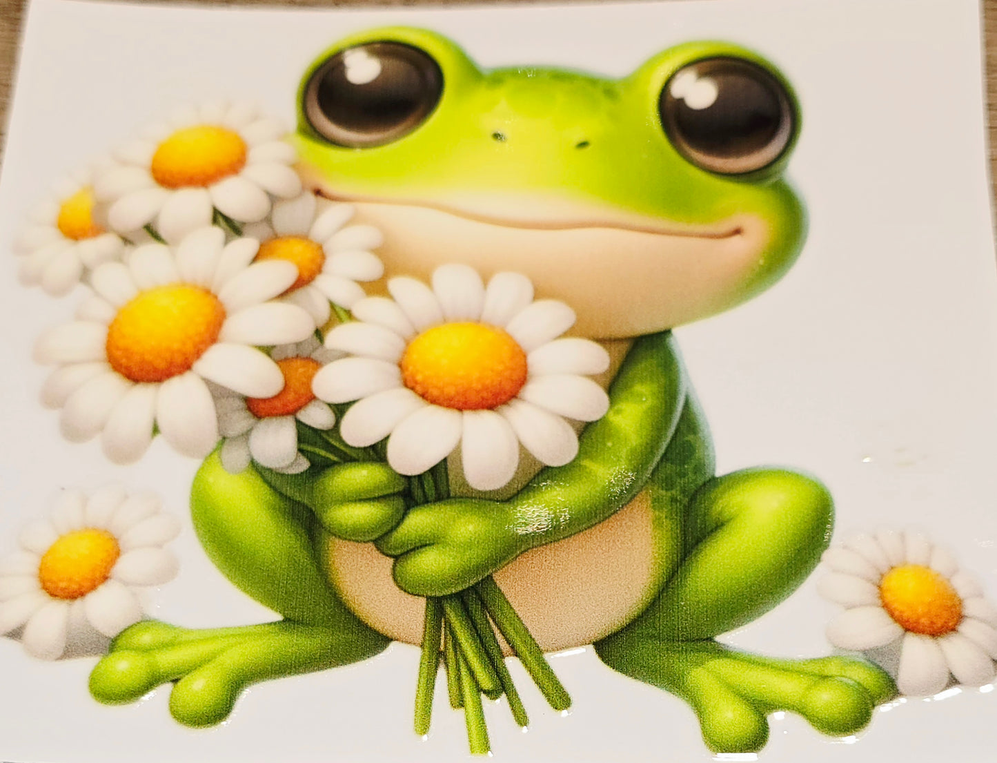 XL3 Daisies and froggies uvdtf