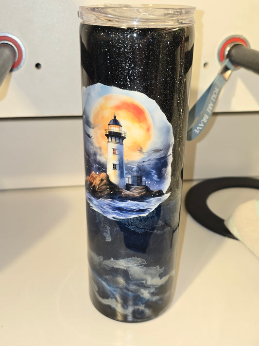 30 oz starry night lighthouse tumbler