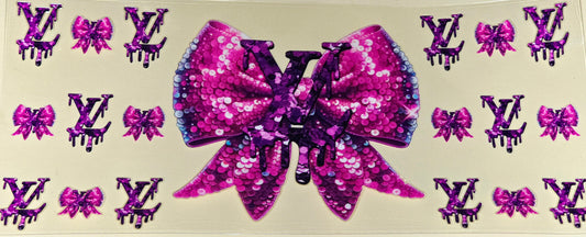 LV sequin bow uvdtf wrap