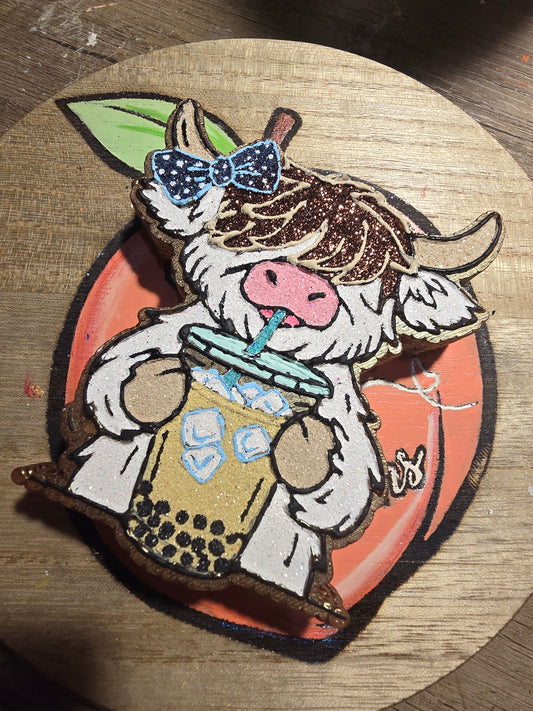 Cow drinking Boba freshie