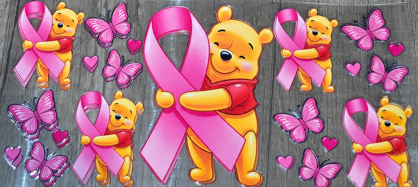 Breast cancer pooh and friends 16 oz uvdtf wraps