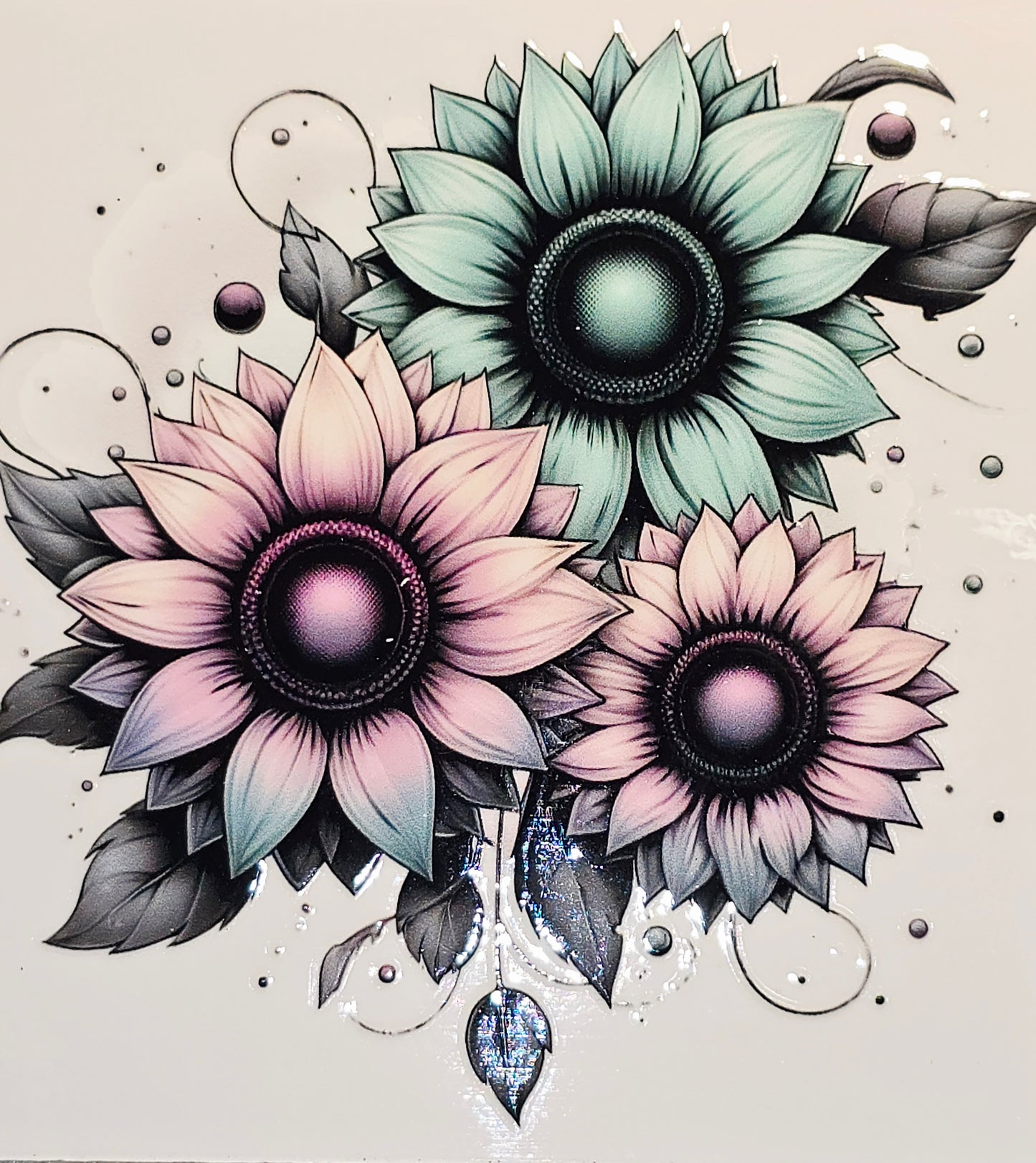 M36, XL7 Pastel sunflowers uvdtf decals