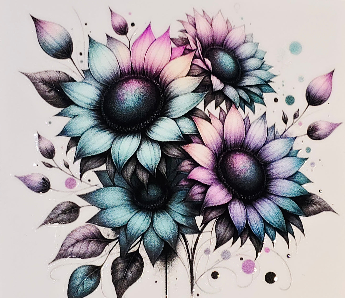M36, XL7 Pastel sunflowers uvdtf decals