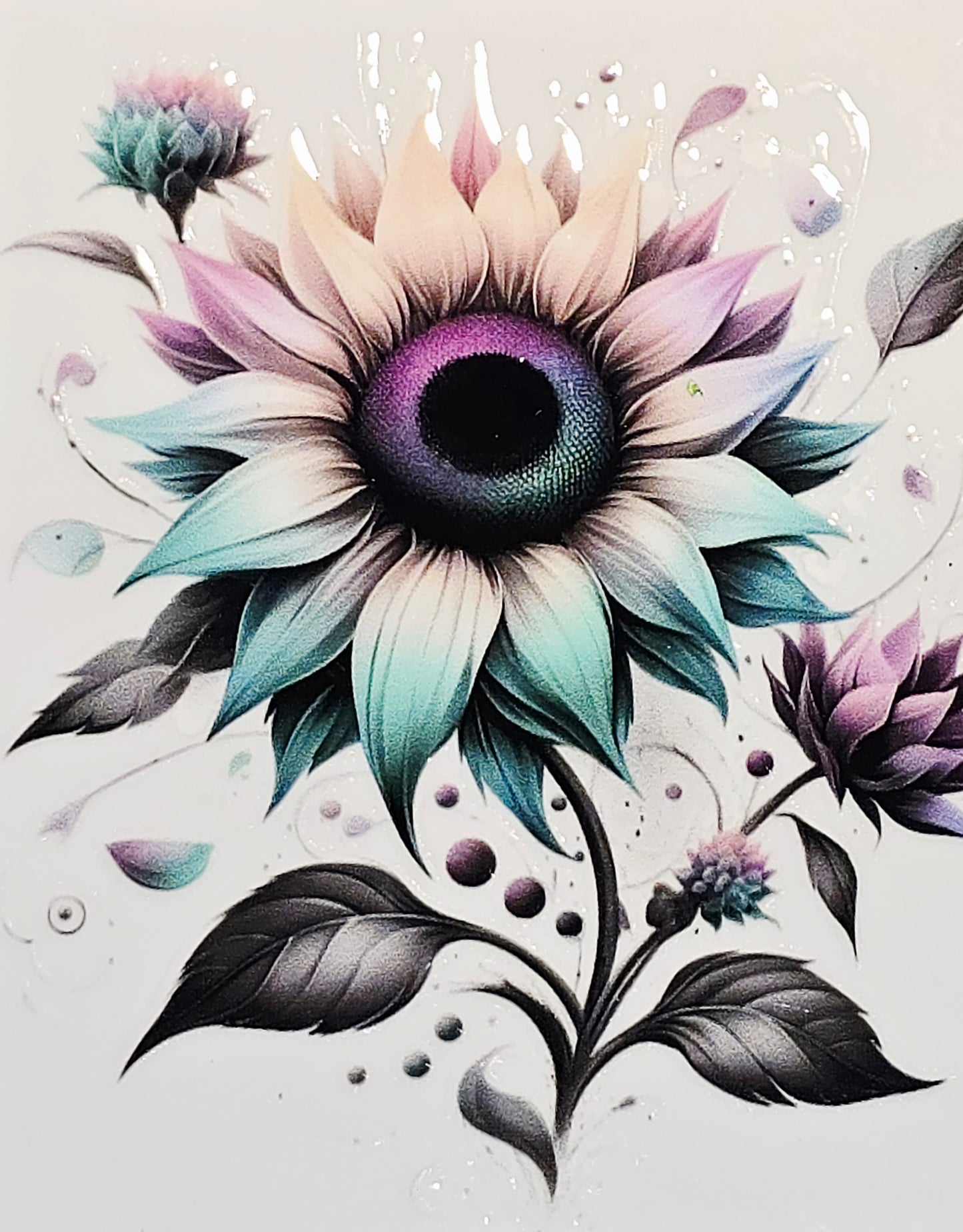 M36, XL7 Pastel sunflowers uvdtf decals