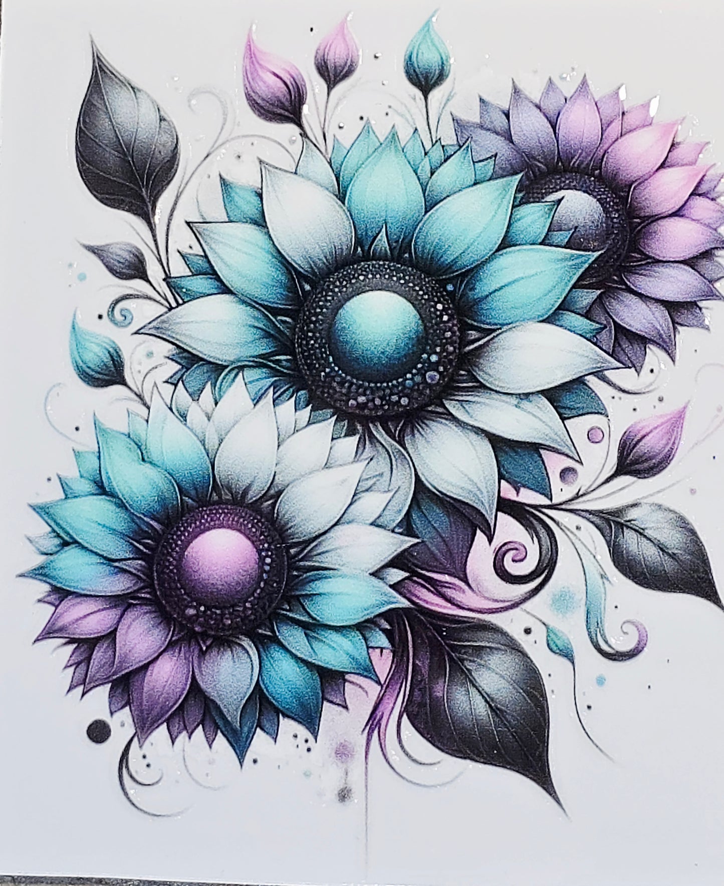M36, XL7 Pastel sunflowers uvdtf decals