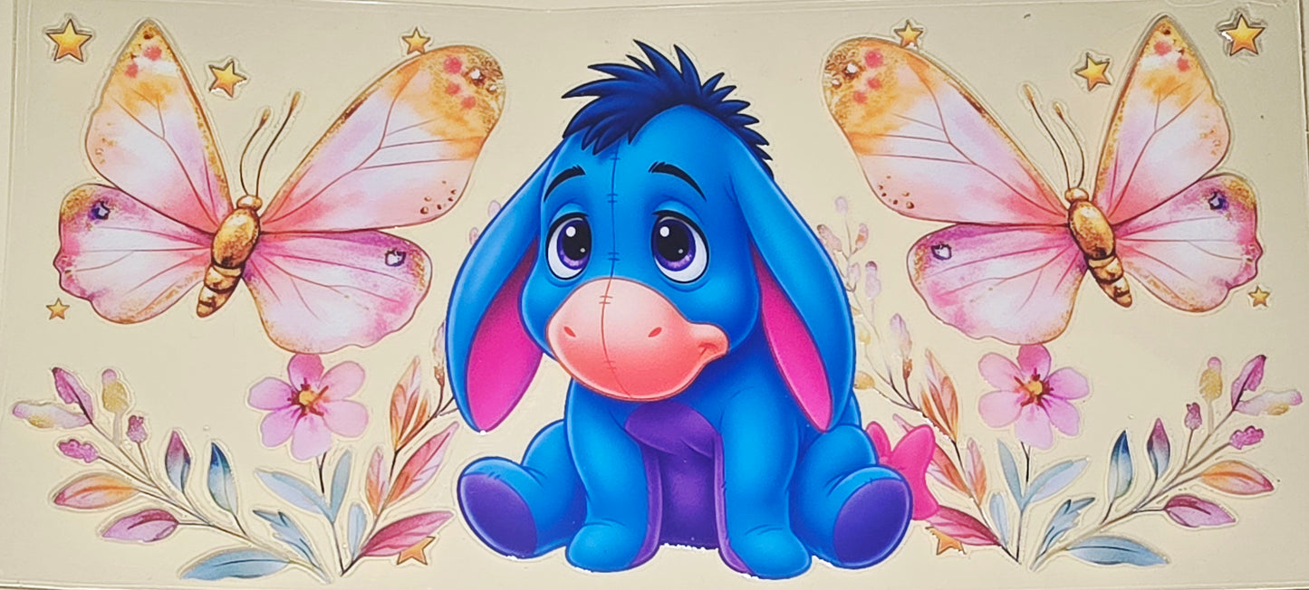 Donkey and butterflies uvdtf wrap