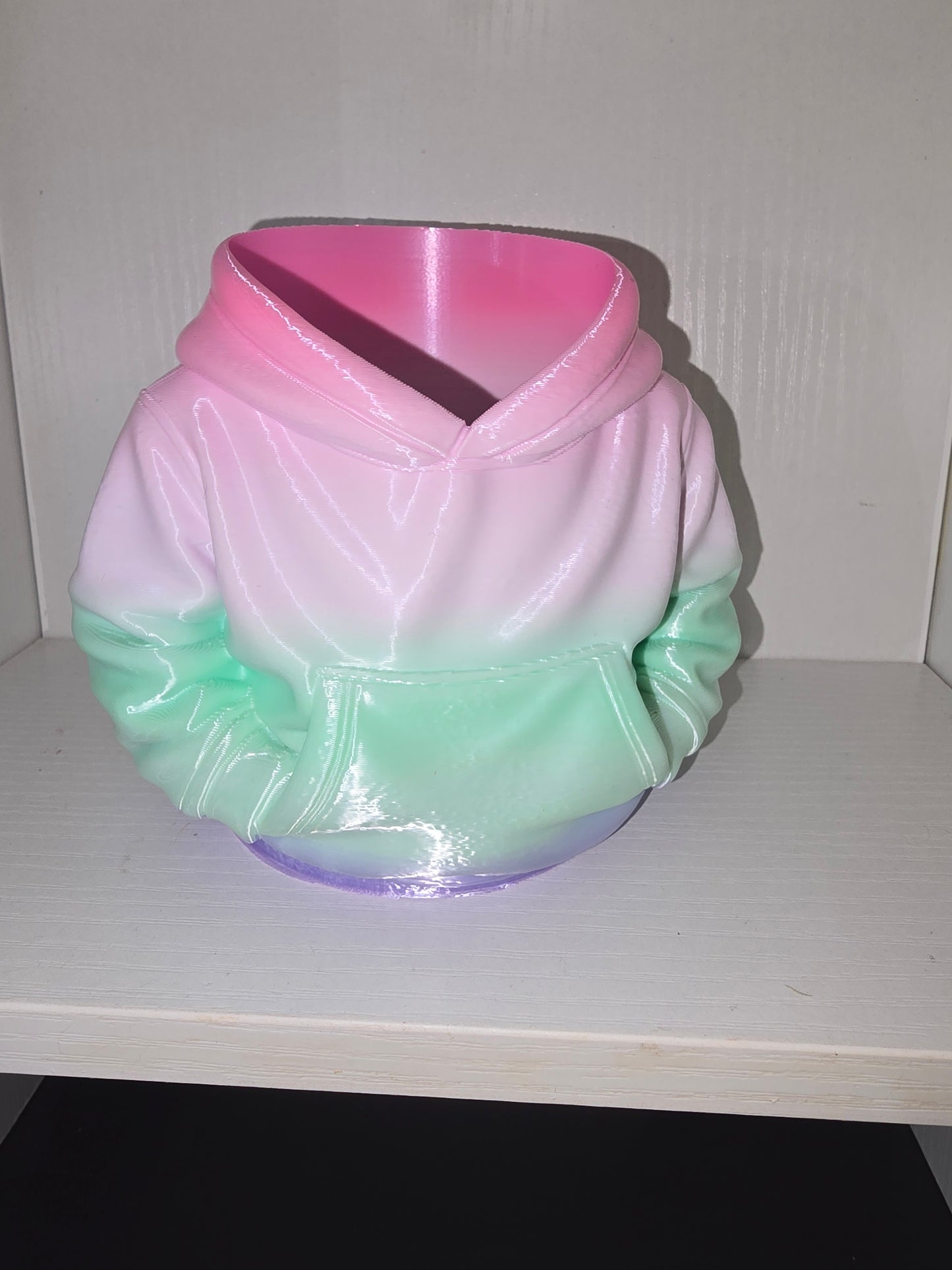 Pastel rainbow hoodie can coozie