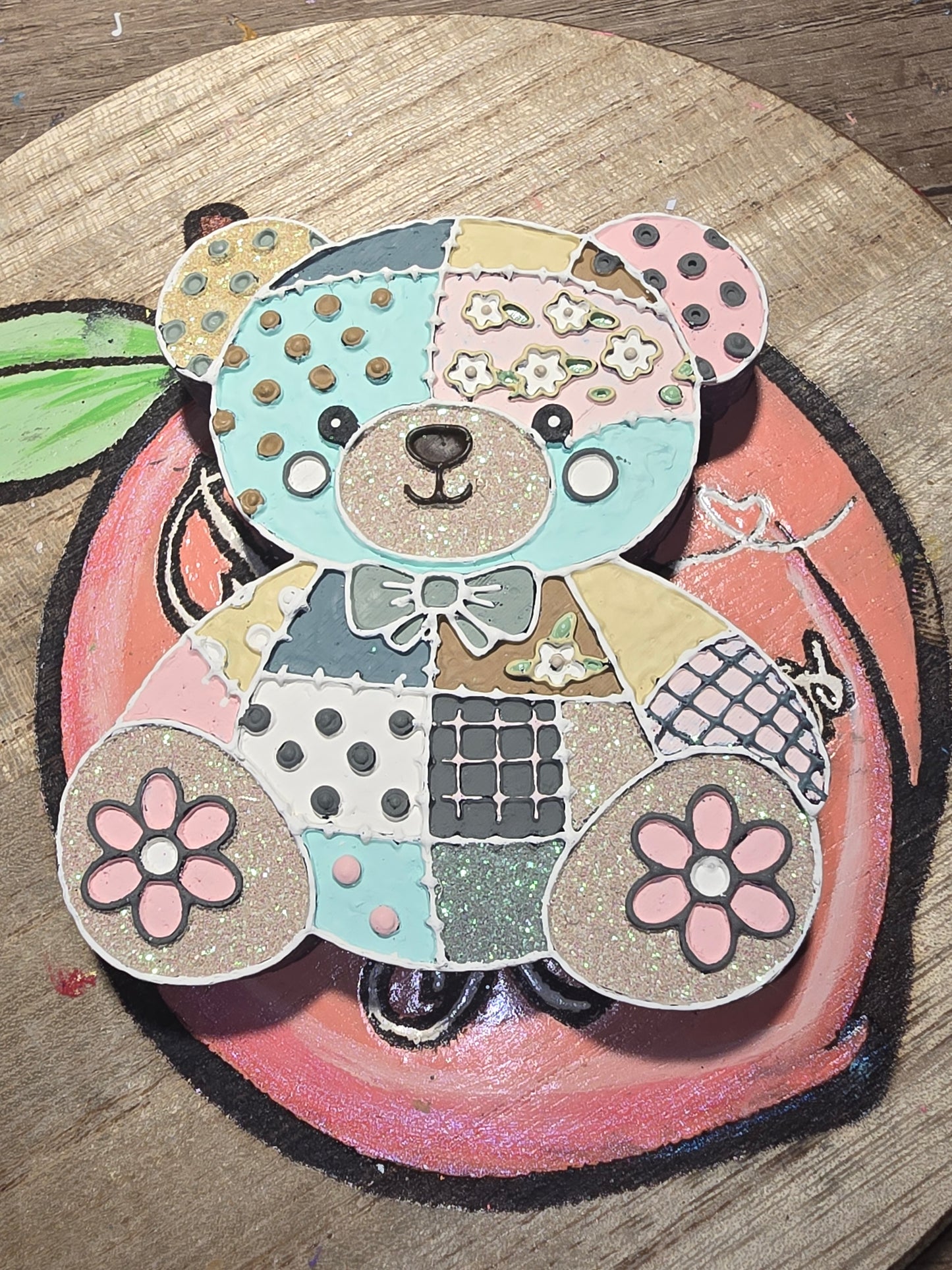 Patchwork bear freshie mold