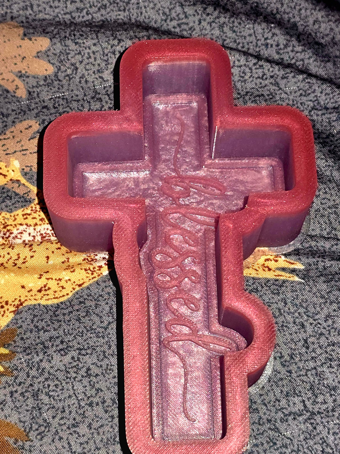 "Blessed" Cross mold