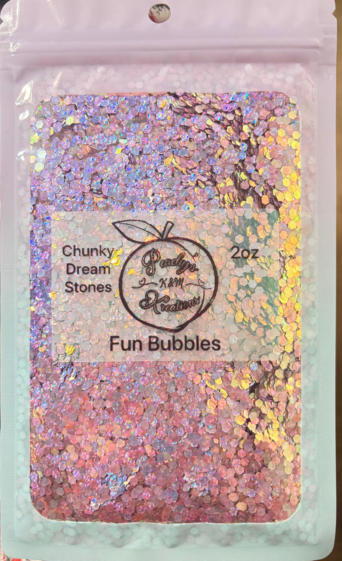 Fun Bubbles ( Holographic/Phantom 2.5 mm chunky Dream stones )