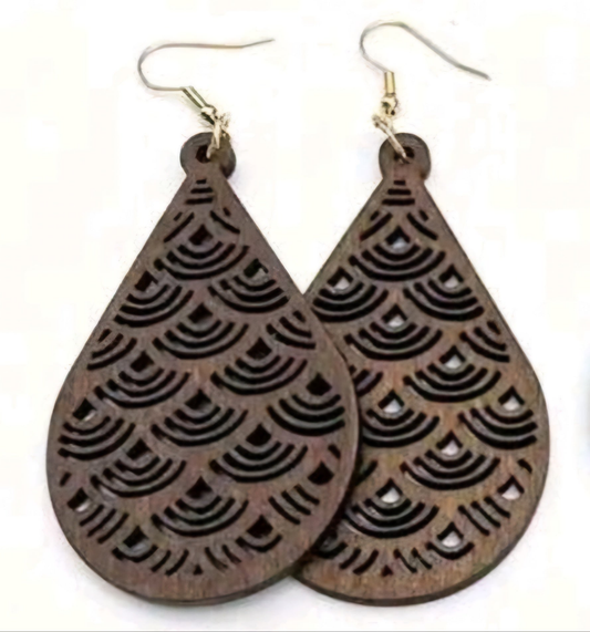 "Fan out" tear drop cut out earrings