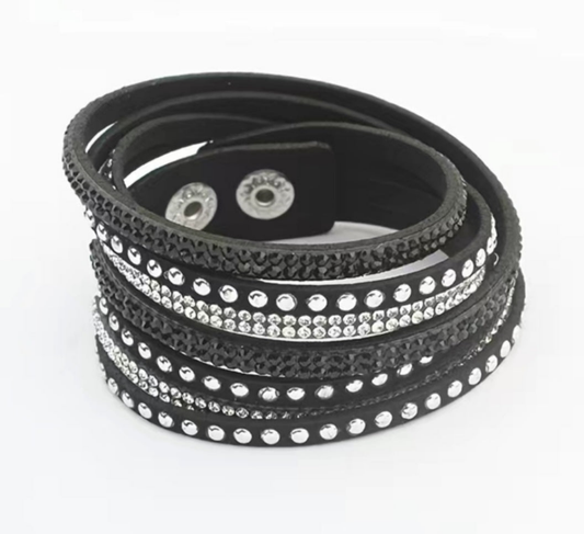 Black studded wrap bracelet