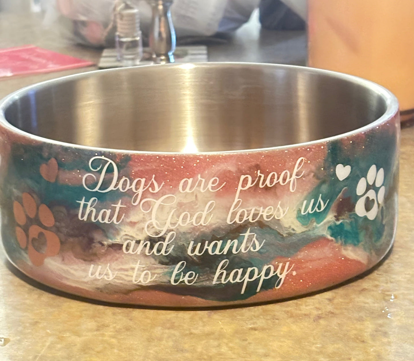 Customizable 64 oz dog bowl