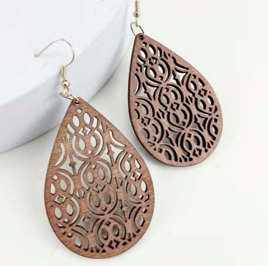 Boho wood earrings