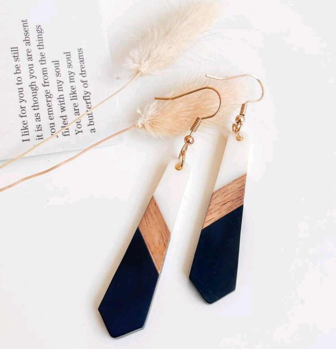 Wooden geo earrings