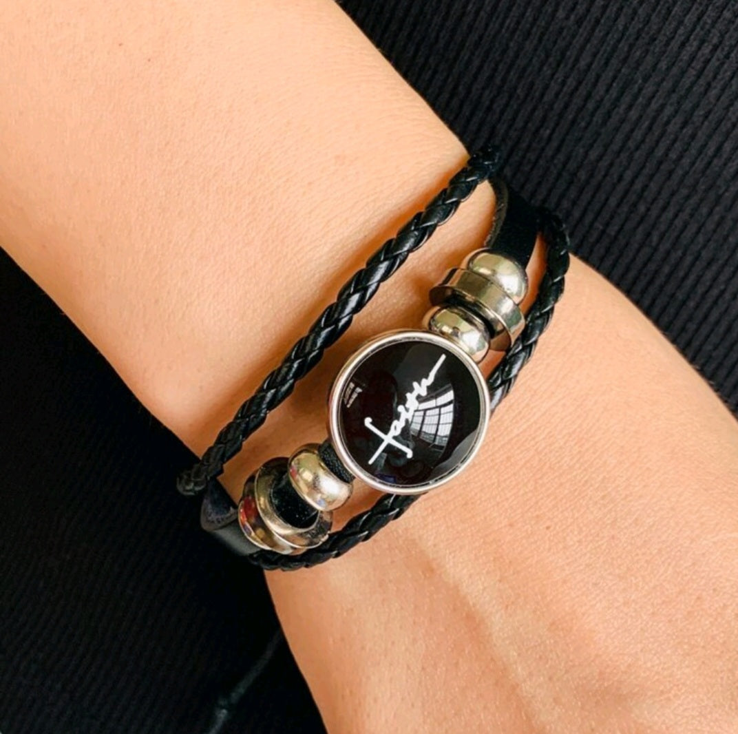 Faith Faux Leather Braided Bracelet