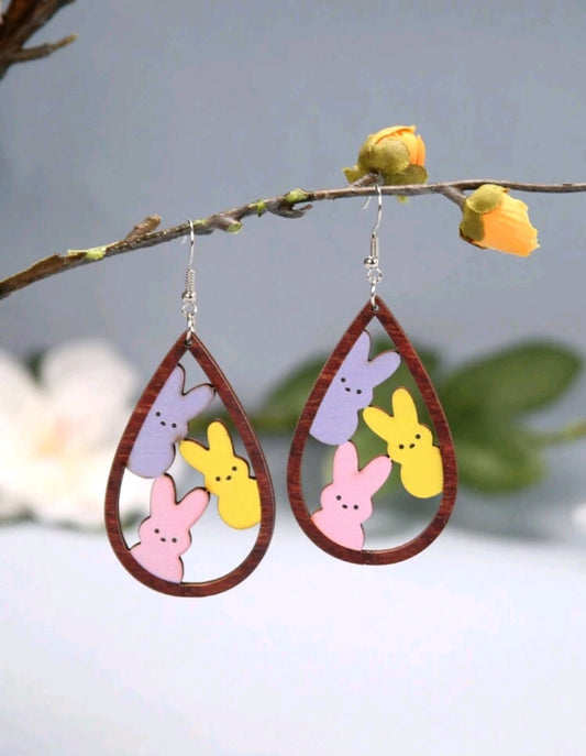 Easter Peep Wood Earrings