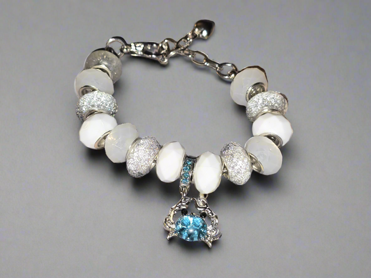 Crab charm bracelet