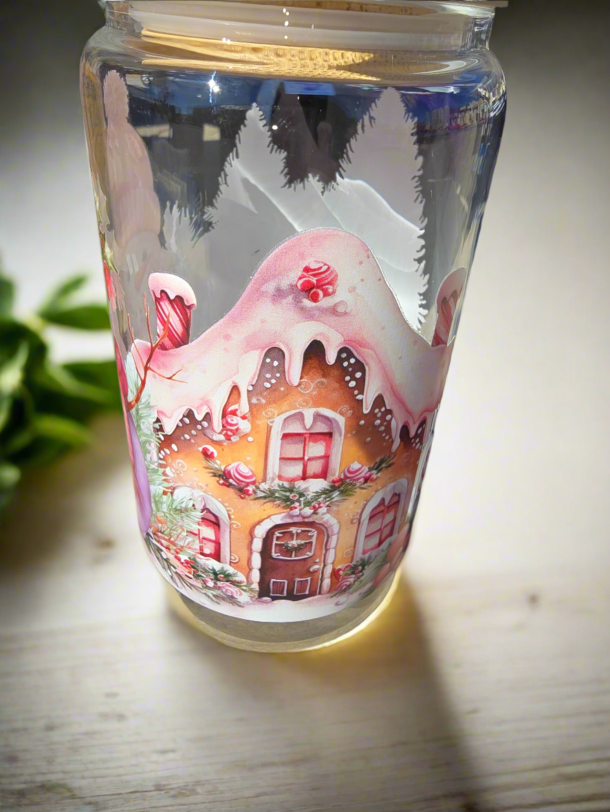Christmas design glass tumbler