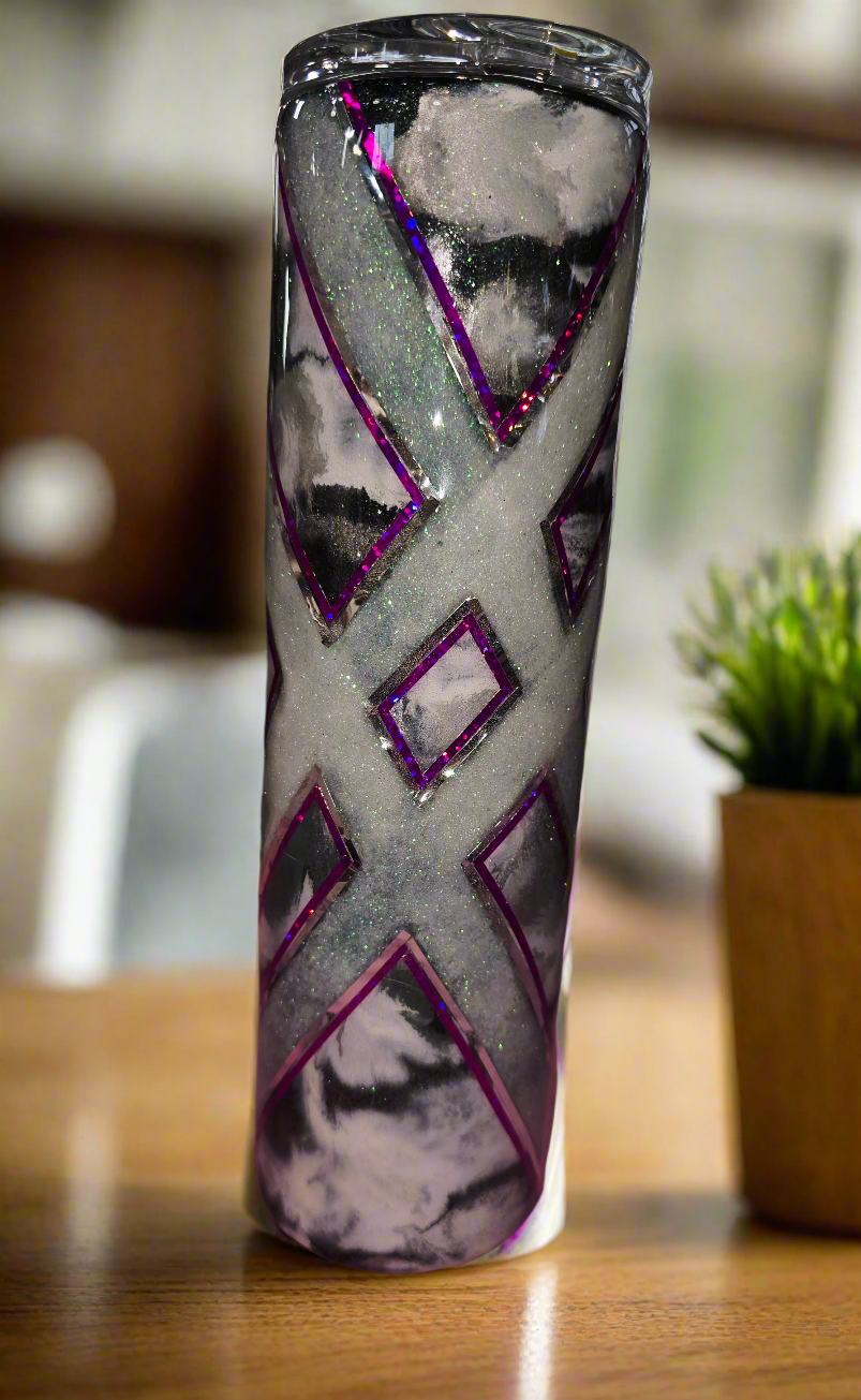 35 oz duo marble butterfly tumbler