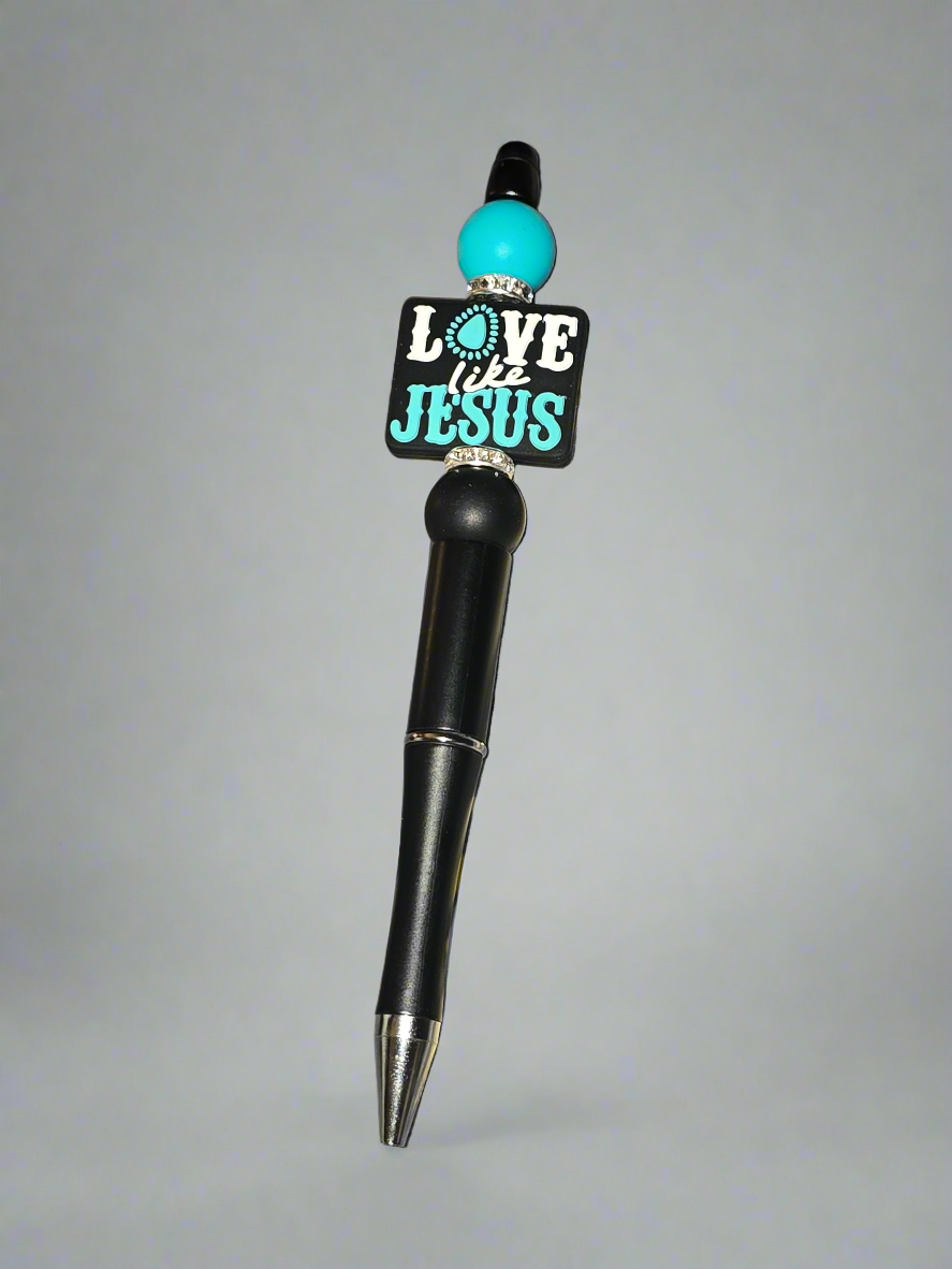 Love like Jesus focal beaded pen