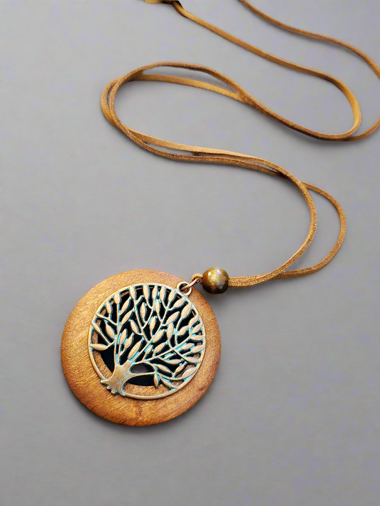 Tree of life antiqued earrings and necklace