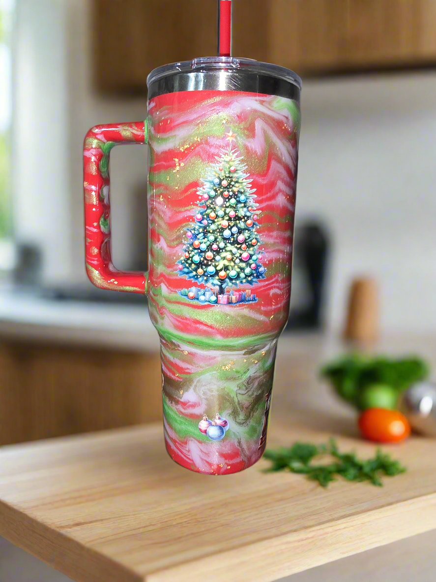 Around the Christmas tree 40 oz tumbler