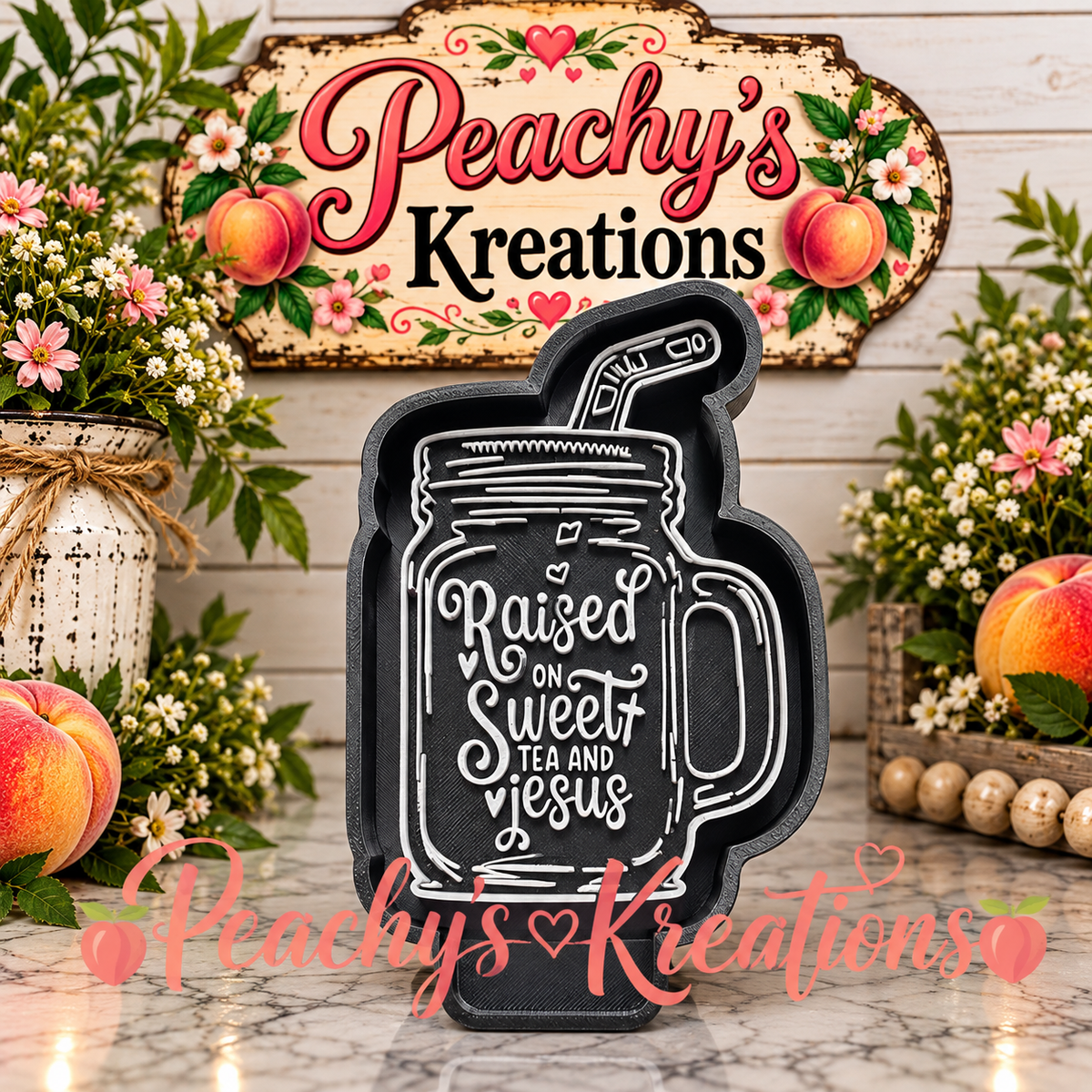 Raised on sweet tea mason jar freshie mold