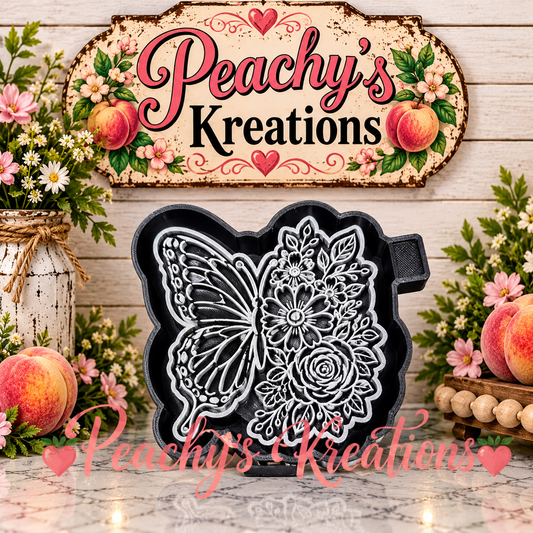 3D floral butterfly car freshie mold