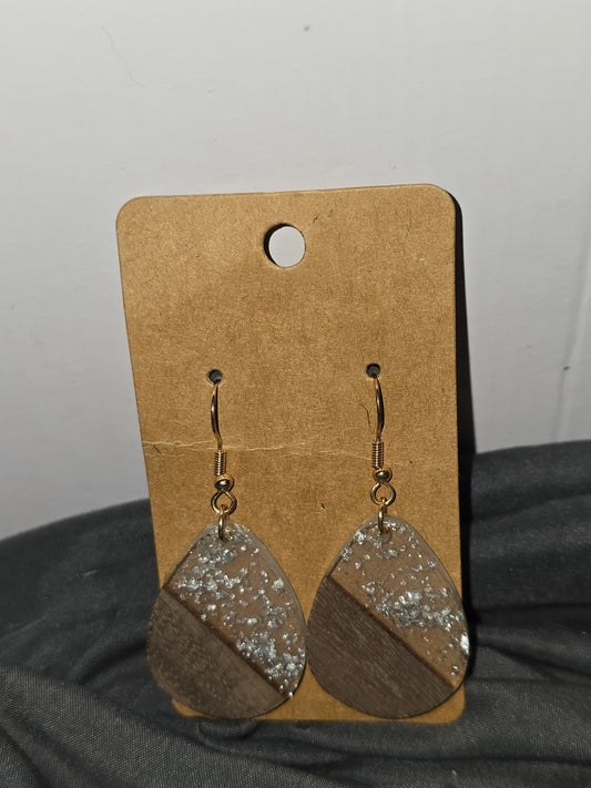 Wood and resin earrings