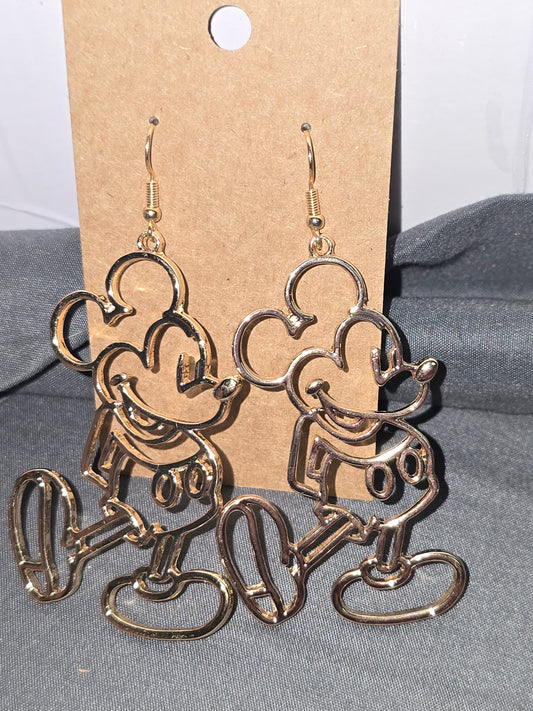 Gold Mickey Mouse earrings