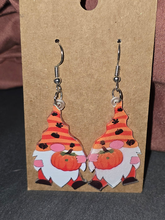 Halloween acrylic gnome earrings